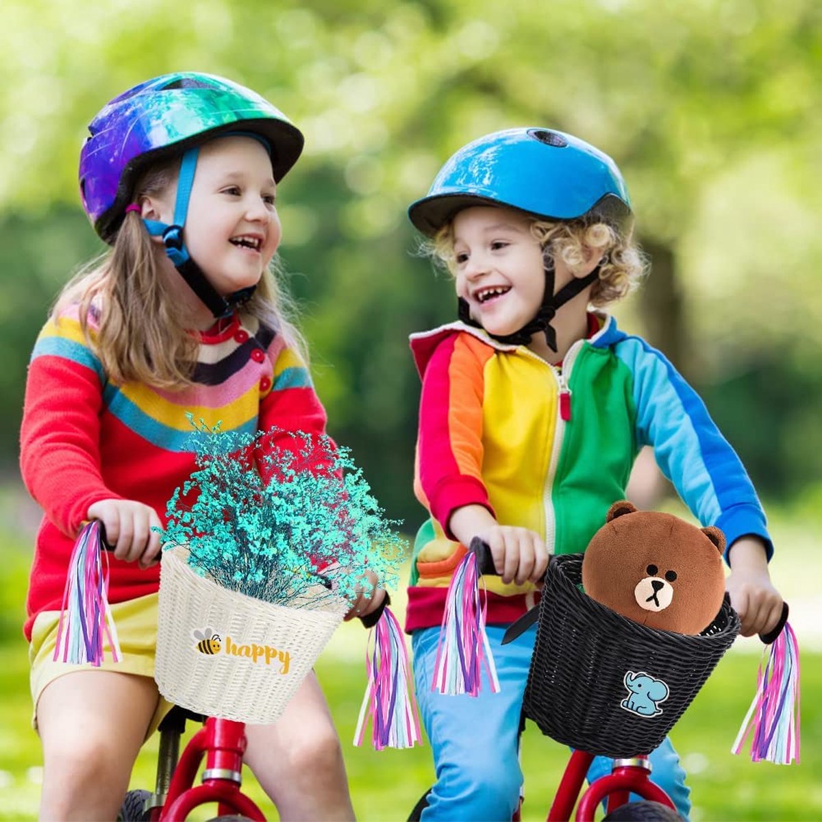 ZUKKA Woven Fietsmand voor kinderen, vooraan stuurmand