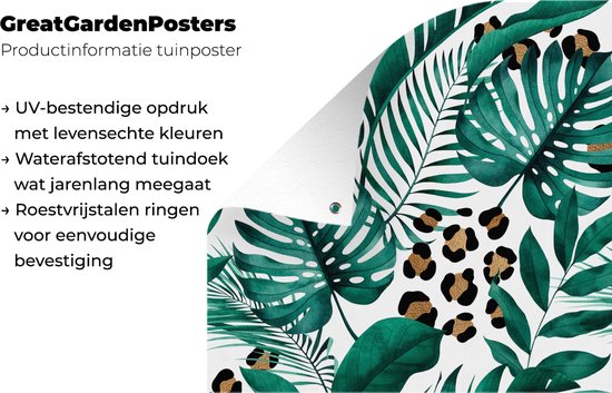 Posters de jardin Léopard - Feuilles - Motif - 50x50 cm
