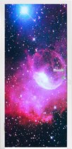 Deursticker Heelal - Planeten - Roze - Jongens - Meisjes - Kinderen - 90x235 cm - Deurposter