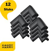 HANDY HARRY® Hoekbeschermers – 12 Stuks – Zwart – Baby & Kind – Stootrand – Tafelhoek
