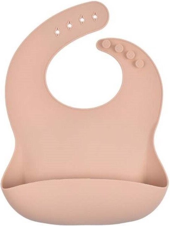 3 Stuks - Siliconen Slabbetjes met Opvangbak - Roze Beige van Little Dutch — afbeelding 3