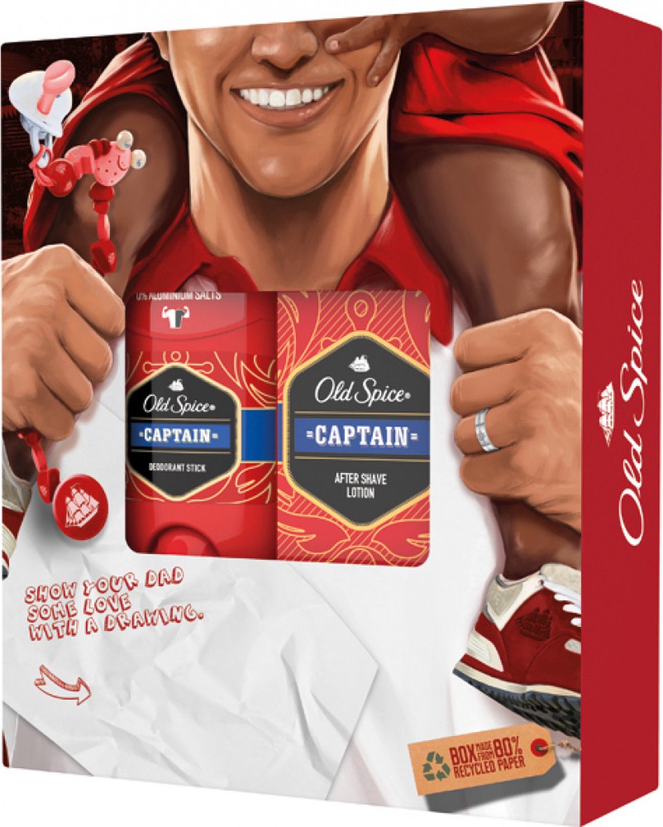 Goedkoopste Old Spice Captain geschenkset - douchegel deostick