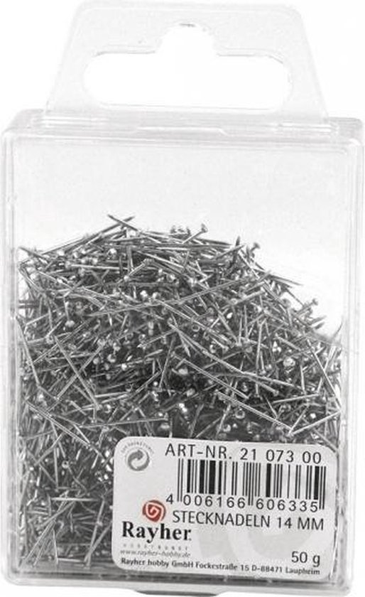 Rayher Kopspelden/naaispelden - 14 mm - zilver - 1000x stuks - hobby steekspelden