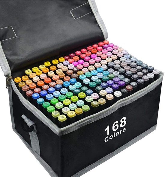 Faseras Stiften – Twinmarkers – Dual Tip Markers – Markeerstiften Alcohol – 168 Stuks