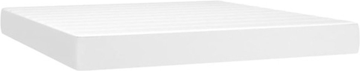 vidaXL - Pocketveringmatras - medium - 180x200x20 - cm - kunstleer - wit