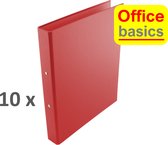10 x Ringmap Office Basics A4 2-rings O-mech 25mm PP rood