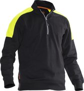 Jobman 5401 Halfzip Sweatshirt 65540120 - Zwart/HV Geel - XS