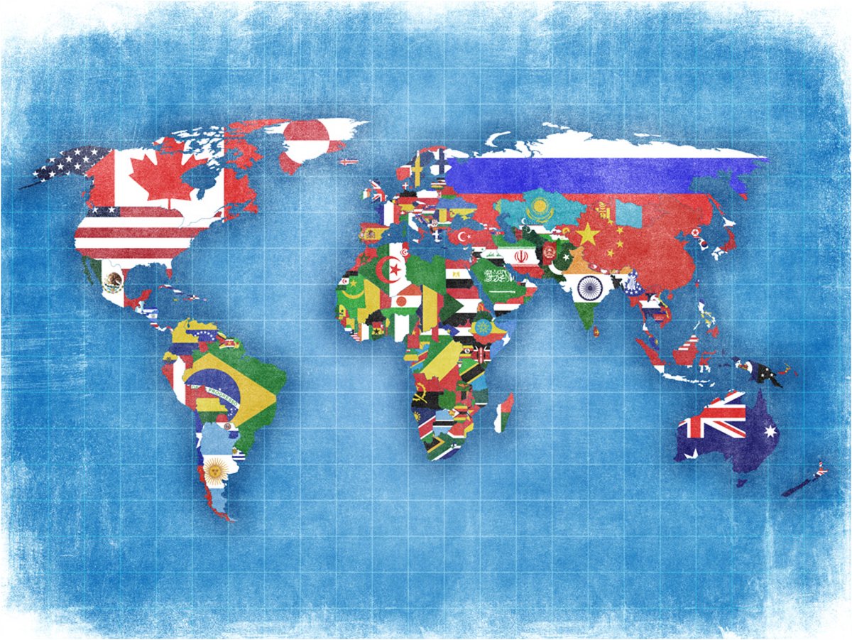 Fotobehang - Flags of countries.