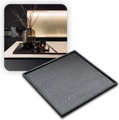 MIRO® Houten Dienblad - Vierkant - 49X49 cm - Woondecoratie Tafel Dienblad - Schootkussen, Bedtafel, Schootdienblad & Koffietafel - Zwart