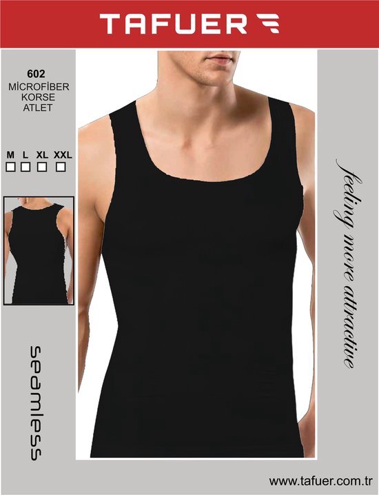 Junlan Onderhemd compressieshirt heren buik weg mannen body shaper heren t-shirt korset heren, zwart, M