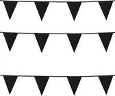 3x Stuks Boland Kartonnen glittervlaggenlijn - 6m - Zwart met glitter - Universeel Thema