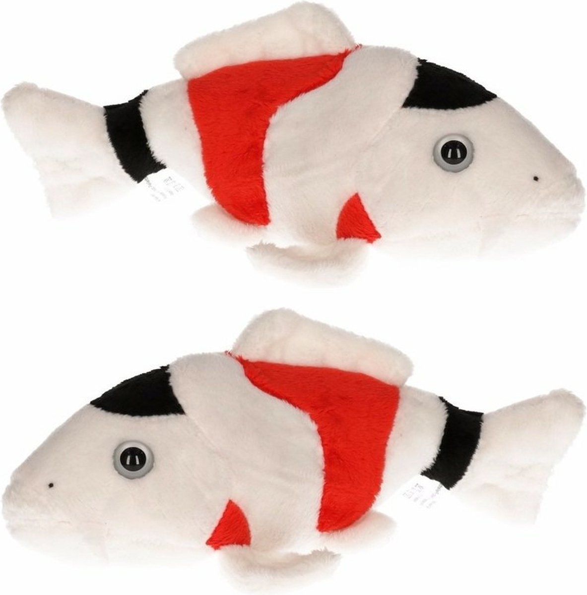 Cornelissen dieren - 2x stuks - Pluche vissen knuffel koi karper - 22 cm