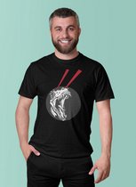 Rick & Rich - T-Shirt Dinosaurus - Dino - T-shirt met opdruk - Zwart T-shirt - T-shirt Man - Shirt met ronde hals - T-Shirt Maat XL