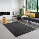 Carpet Studio Tapis Santa Fe 140x200cm - Tapis Poils Ras Salon - Tapis Chambre - Tapis Zwart