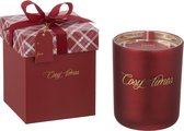 J-Line Geurkaars Cosy Times Sapphire Amber Tea Glas Rood Large-70H