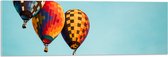 WallClassics - Acrylglas - Drie Kleurrijk Geblokte Luchtballonnen - 90x30 cm Foto op Acrylglas (Met Ophangsysteem)