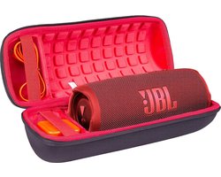 Hard Travel Protection Case Case Cover geschikt voor JBL Charge 4 / JBL Charge 5 draagbare Bluetooth luidspreker (Black Case / Binnen Red) Let op: alleen de beschermhoes