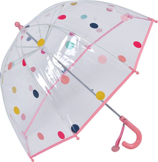 Juleeze Paraplu Kind Ø 65x65 cm Roze Kunststof Stippen Regenscherm