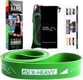 Ryher Supportive Pull-Up Band - Rekbare weerstandsband - voor fitness, Pull-Ups, Powerlifting Draagbare band + eBook en draagtas (SINGLE: #5 Groen)