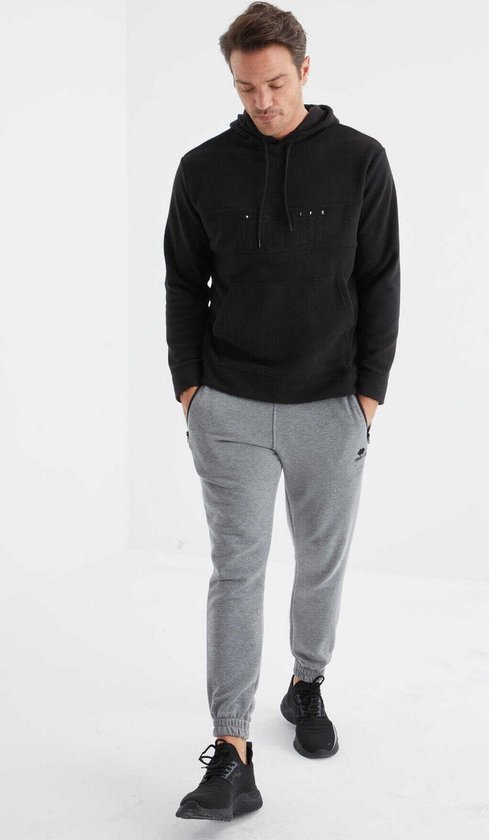 La Pèra Sweater - Hoodie - Heren Trui met Capuchon - Basic - Zwart Fleece – M
