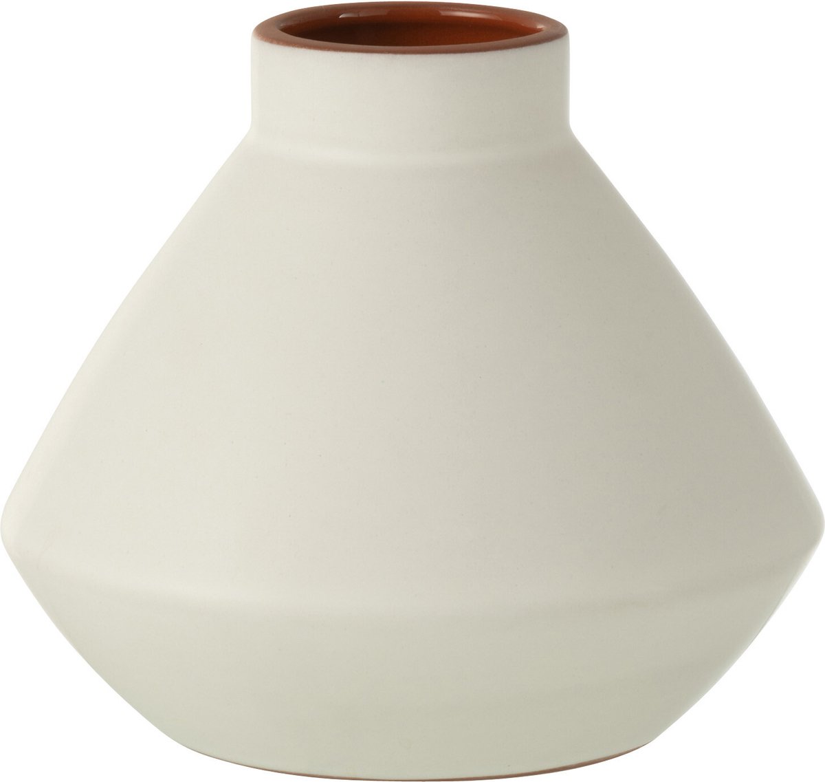 J-Line Vaas Design Terracotta Wit/Oranje - Bloemenvaas 15 cm hoog