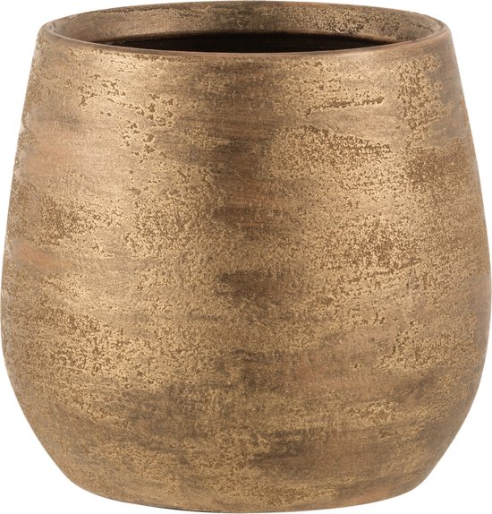 J-Line cache-pot Irregulier Rugueux - céramique - or - large - Ø 24 cm