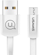 USAMS Platte Laad en Data Kabel USB-A naar Micro-USB - Grijs