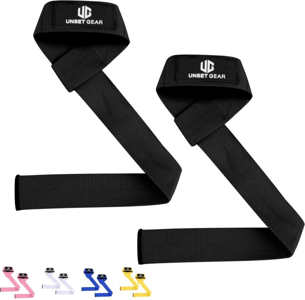 Unset Gear - Lifting straps - Zwart - Fitness - Powerliften - Extra grip - Bodybuilding