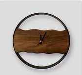 brazzy® - prachtige wandklok van bewerkt acacia hout en staal - deze stijlvolle klok zal een opvallend punt bieden, waar hij ook geplaatst zal wordt, houtenklok - Wand decoratie woonkamer