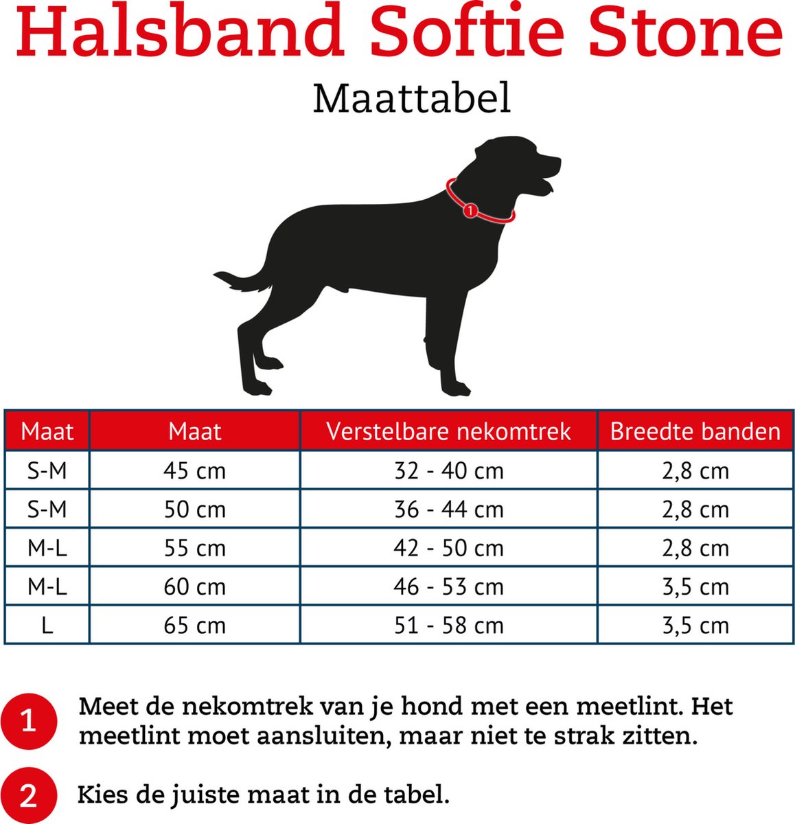 Hunter Softie Deluxe halsband, 40, rood