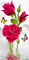 Diamond painting - Canvasdoek met voorbedrukte afbeelding - 45 x 85 cm prachtige rozen