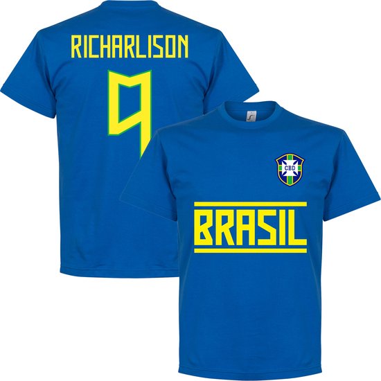 Brazilië Richarlison 9 Team T-Shirt - Blauw - S