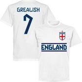 Engeland Grealish 7 Team T-Shirt - Wit - Kinderen - 128