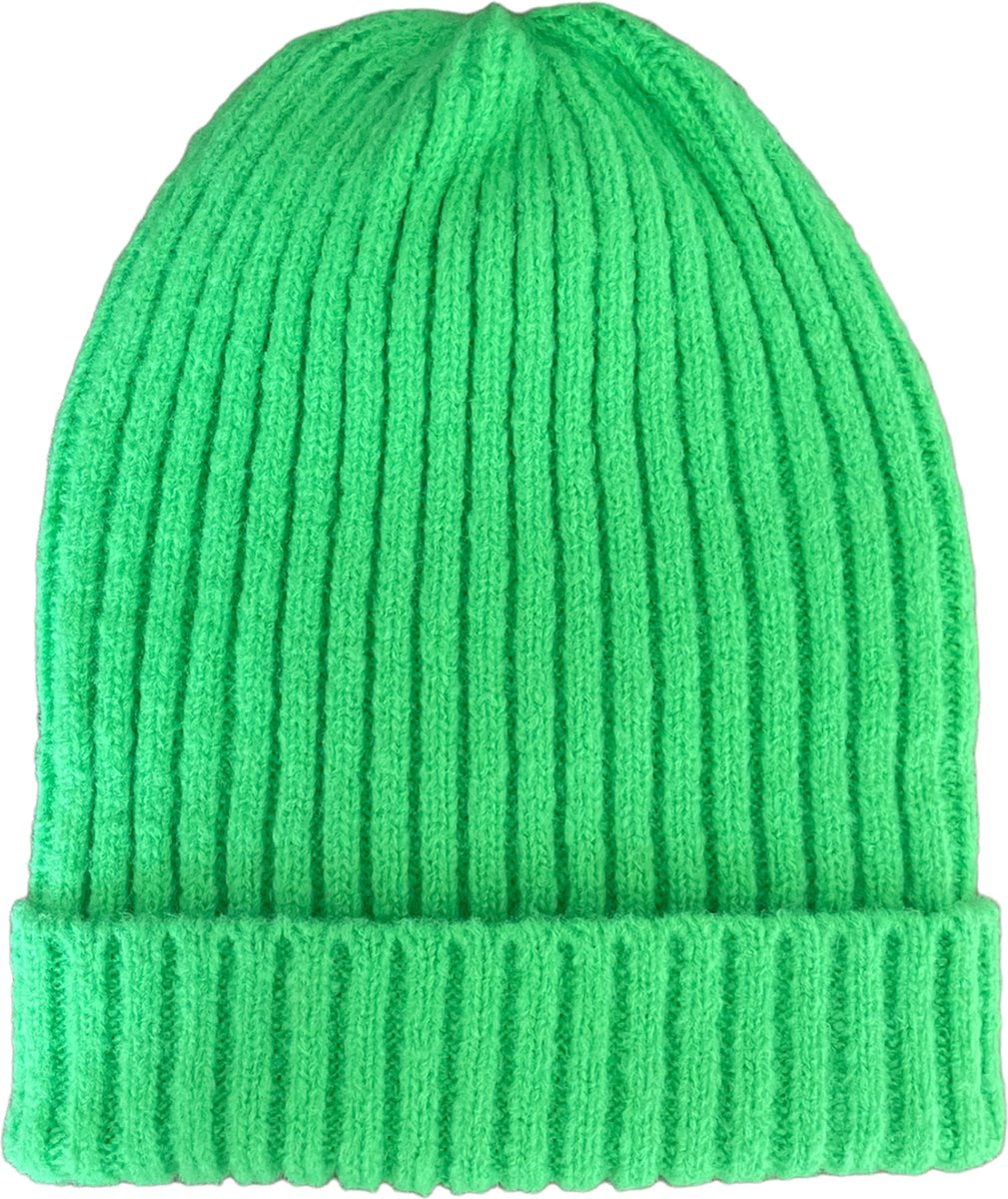 ASTRADAVI Beanie Hats - Muts - Warme Skimutsen Hoofddeksels - Trendy Winter Mutsen - Neon Groen