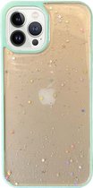 Smartphonica iPhone 11 Pro Max TPU hoesje doorzichtig met glitters - Blauw / Back Cover geschikt voor Apple iPhone 11 Pro Max
