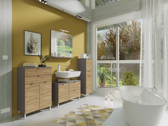 Meuble de salle de bain June Chêne Anthracite