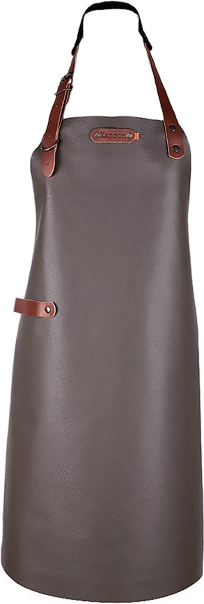 Xapron leren schort Bovine Taupe - XL (lengte 89 cm/ Breedte 70 cm)