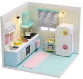 Miniatuurhuisje - bouwpakket - Miniature huisje - Diy dollhouse - Keuken