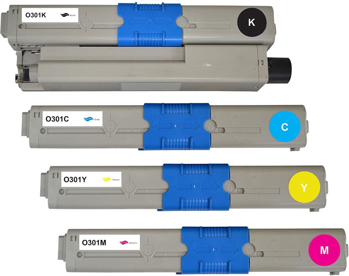 Oki 44973533 / 44973534 - Toner Cyaan|Geel|Magenta|Zwart - 6.400 pagina's - Huismerk Compatible - Geschikt voor OKI C301 OKI C301dn OKI C321 OKI C321dn OKI MC-332DN OKI MC-342DN OKI MC-342DNW OKI MC-342DW OKI MC-342W