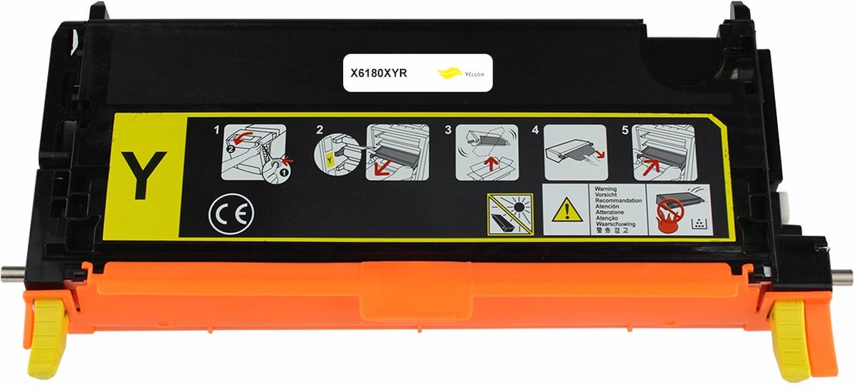 Xerox 113R00725 Toner Geel 6000pag - Huismerk Compatible - Phaser 6180 6180DN 6180MFP 6180N - 113R00725 compatible 113R00725 alternatief