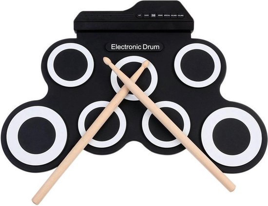 Foto: Elektrisch drumstel drumset digitaal drumstel drumpad drumstel met drumstokken en voetpedalen drumstel voor volwassenen