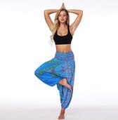 pantalons de yoga lâche femmes taille haute femmes été pantalons de yoga lâches baggy boho salopette sarouel gymnase turquoise