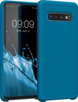 kwmobile telefoonhoesje geschikt voor Samsung Galaxy S10 - Hoesje met siliconen coating - Smartphone case in rifblauw