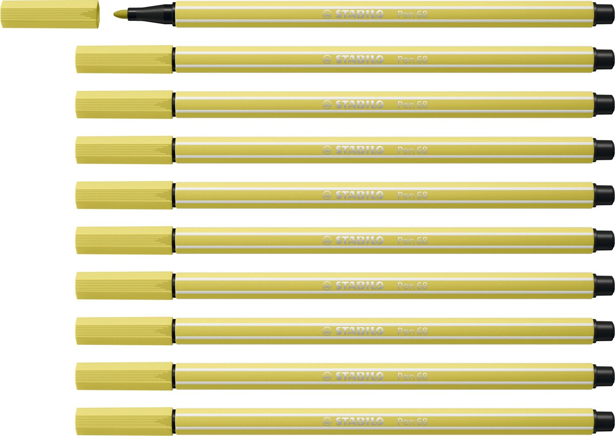 STABILO Pen 68 - Premium Viltstift - Mosterd - Doos 10 stuks