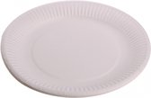 150x Assiettes en carton blanc 23 cm - Assiettes jetables - Assiettes Fête/ anniversaire / barbecue / pique-nique