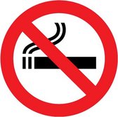25x stuks stickers verboden te roken 14.8 cm rond - Niet roken - Verbodsborden