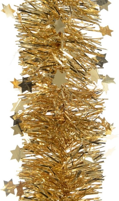 Guirlande de fête étoiles or 10 x 270 cm - Guirlande feuille lametta - Décorations guirlande