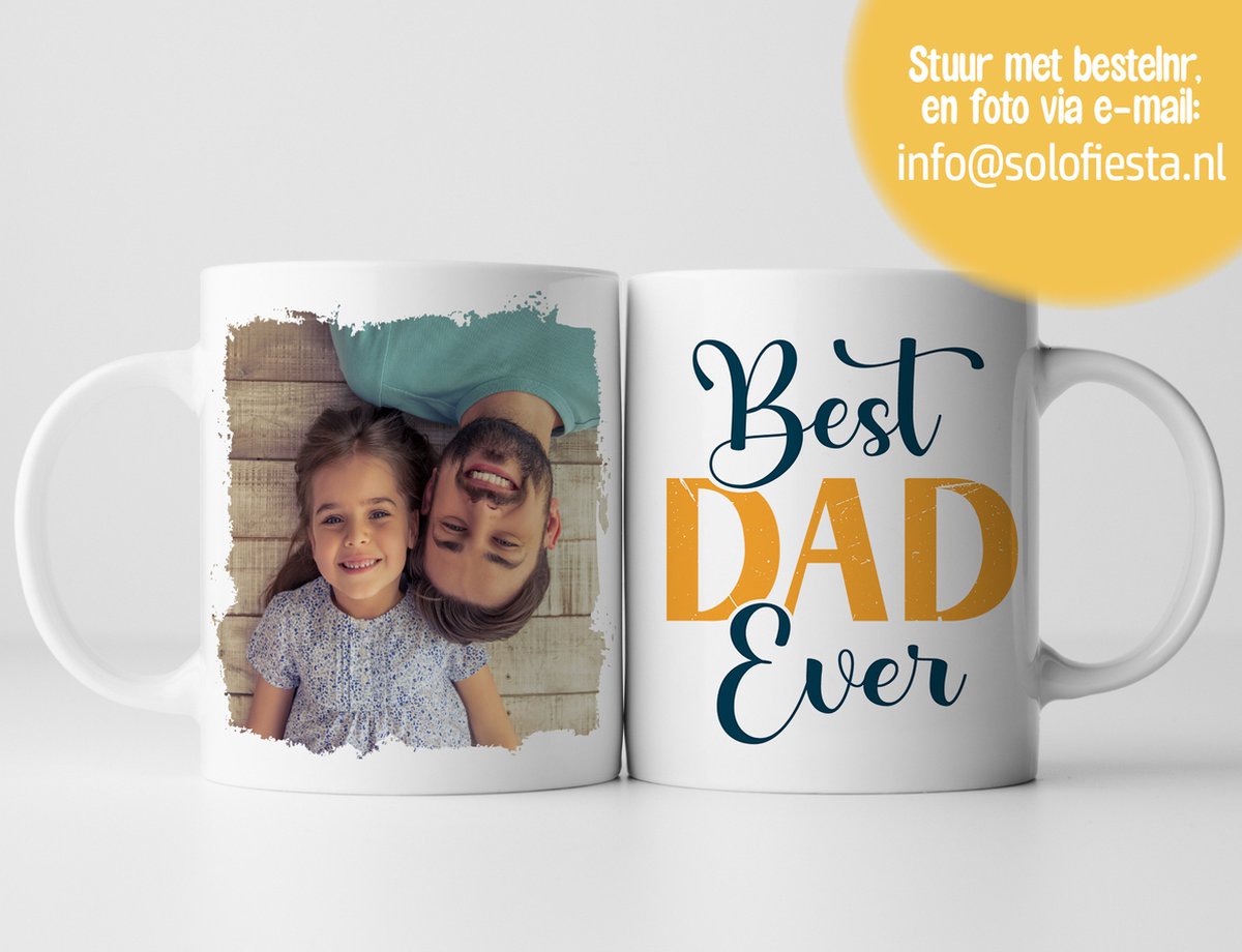 Best Dad Ever - Beker - Vaderdag mok - Met eigen foto - Vaderdag cadeau - Mok - Gratis inpak service