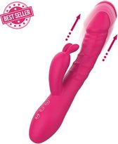 LoveSense Pulsing Rabbit Vibrator - Clitoris Stimulator - Vibrators voor Vrouwen Realistisch - Dildo Vibrator - Vibrator voor Koppels - Sex Toys - Vibrator Stotend - 20 Verschillende Standen - Oplaadbaar - Waterdicht IPX-7 - 220mm x 36mm - Roze/Pink