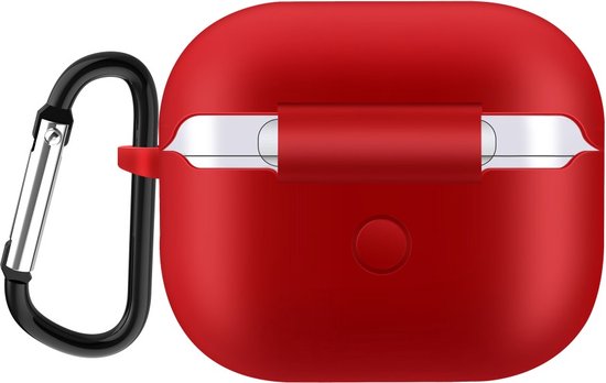 siliconen hoesje de Protection Solid Peachy avec crochet pour AirPods 3 - Rouge